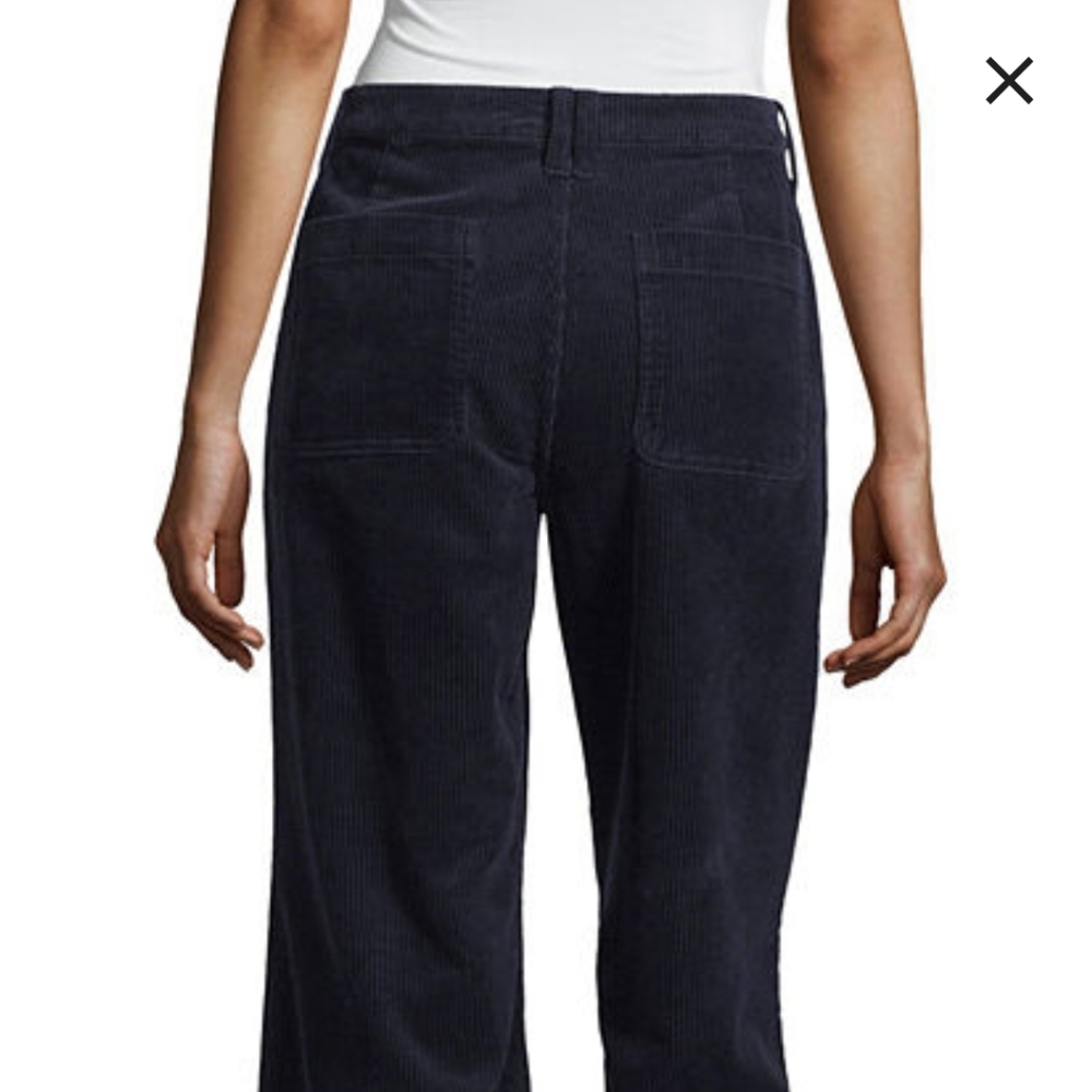 A.N.A high rise navy blue wide leg corduroy pants - Picture 5 of 6